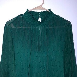 Express Shimmering Green Blouse XL